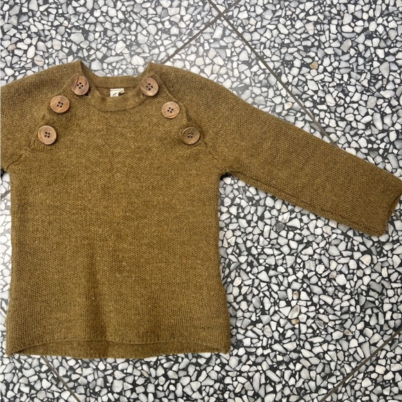 Nui Organics Augustin Merino Wool Knit Sweater- Brass, 12-18m - Picture 2 of 8